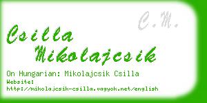 csilla mikolajcsik business card